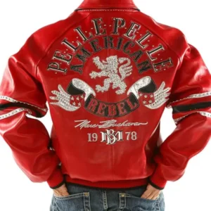 Pelle Pelle Rebel Red Studded Leather Jacket