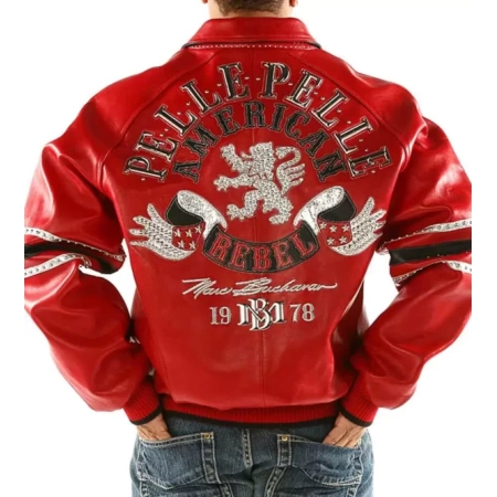 Pelle Pelle Rebel Red Studded Leather Jacket