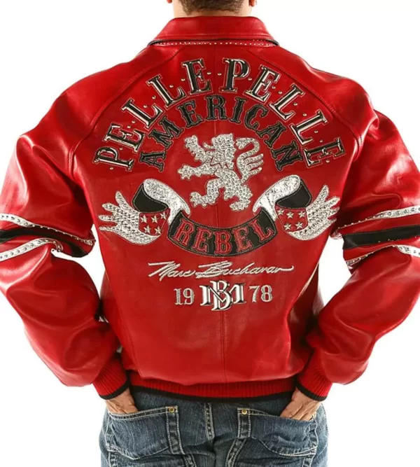 Pelle Pelle Rebel Red Studded Leather Jacket