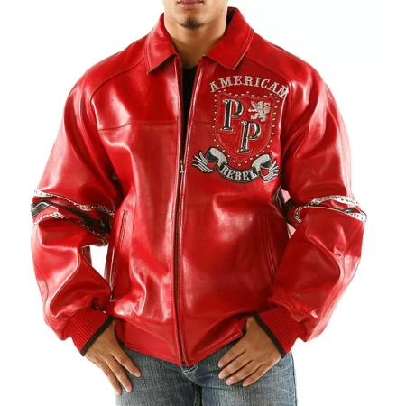 Pelle Pelle Rebel Red Studded Leather Jacket