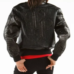 Black Pelle Pelle Bomber Fur Studded Jacket view 2