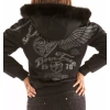 Black Pelle Pelle Flying Heart Wool Jacket