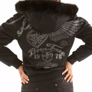 Black Pelle Pelle Flying Heart Wool Jacket