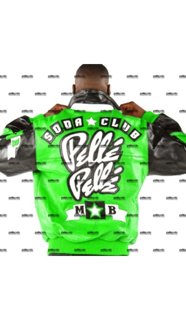 Green Pelle Pelle Soda  Club Leather Jacket