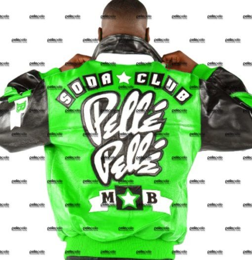 Green Pelle Pelle Soda  Club Leather Jacket