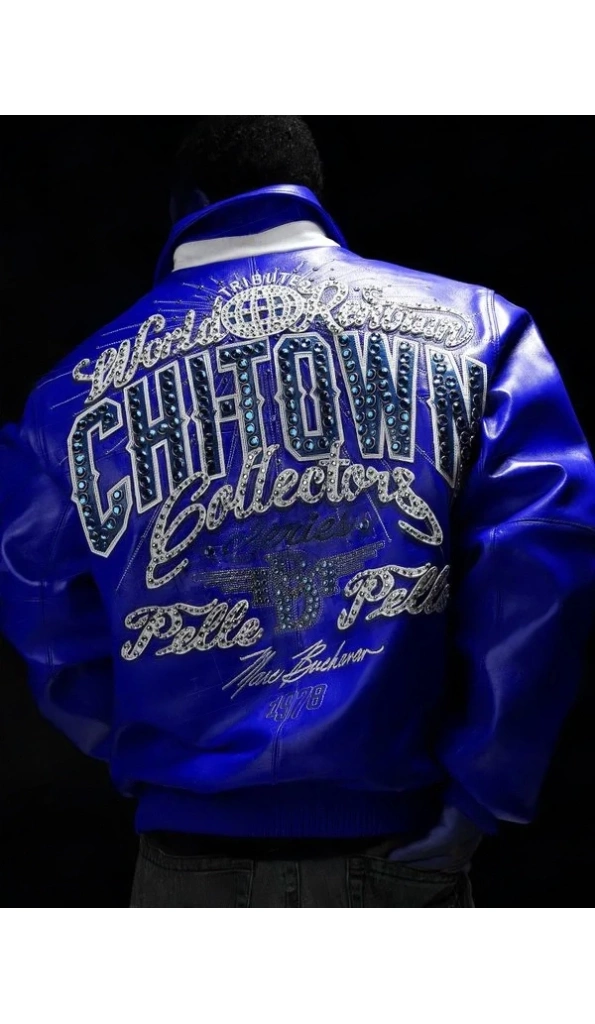 Pelle Pelle Chi Town Blue Leather Jacket