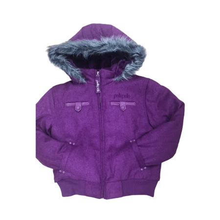 Kids Pelle Pelle Wool Hooded Purple Jacket