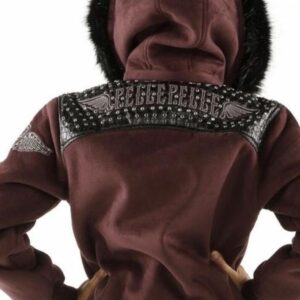 Pelle Pelle Kids Maroon Wings Hood Jacket view 2