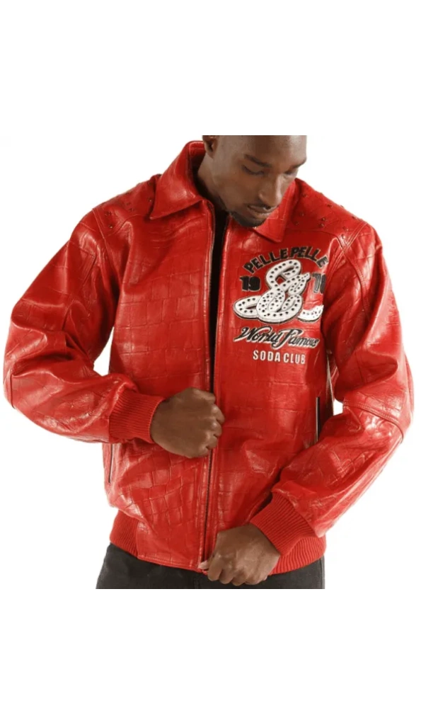 Soda Club Pelle Pelle Red Leather Jacket