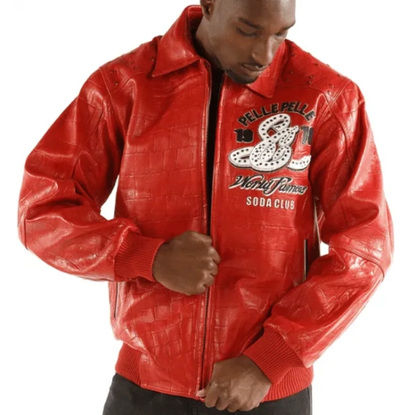 Soda Club Pelle Pelle Red Leather Jacket