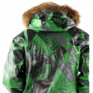 Bold Pelle Pelle Abstract Pattern Green Jacket