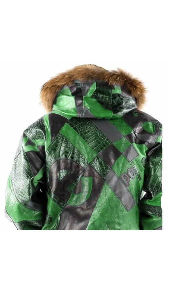 Bold Pelle Pelle Abstract Pattern Green Jacket