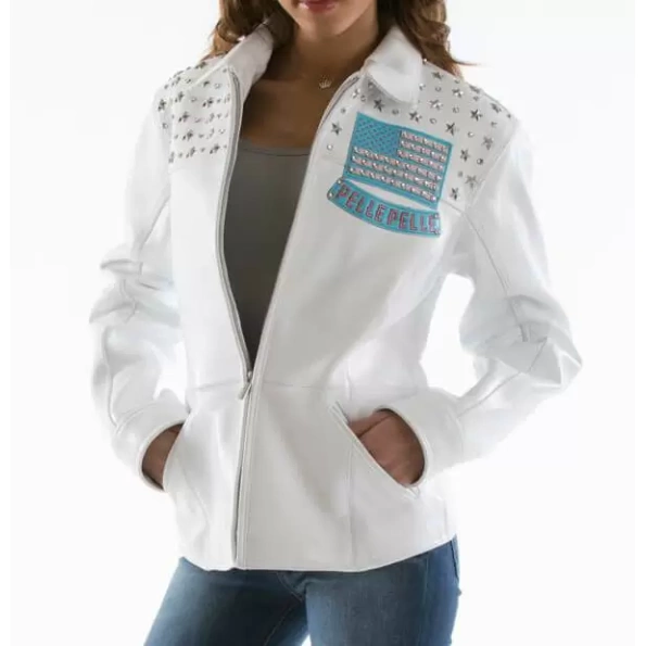 Pelle Pelle All American White Blue Jacket