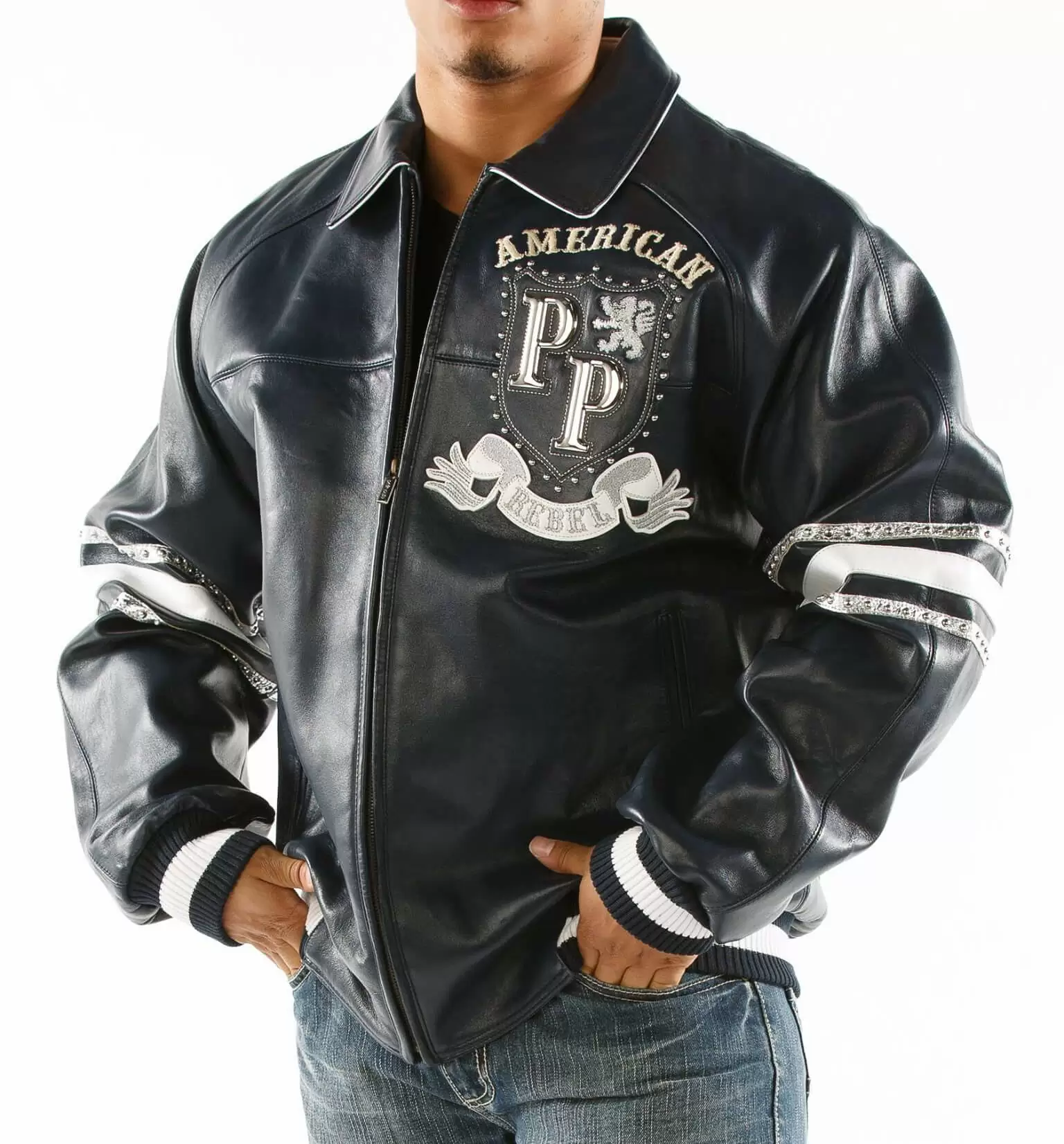 American Rebel Pelle Pelle Studded Jacket