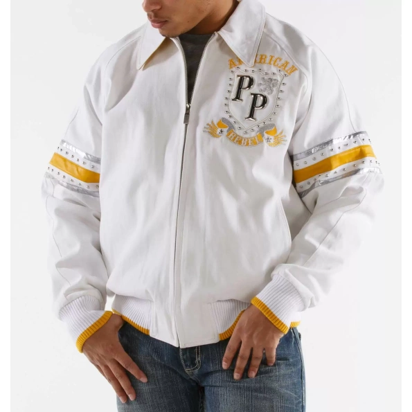 White Yellow Pelle Pelle American Rebel Jacket