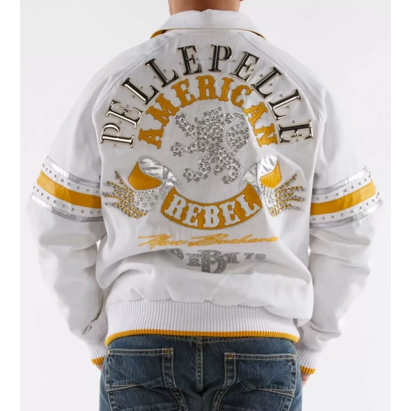 White Yellow Pelle Pelle American Rebel Jacket