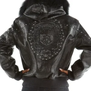 Pelle Pelle Black Emblem Studded Jacket