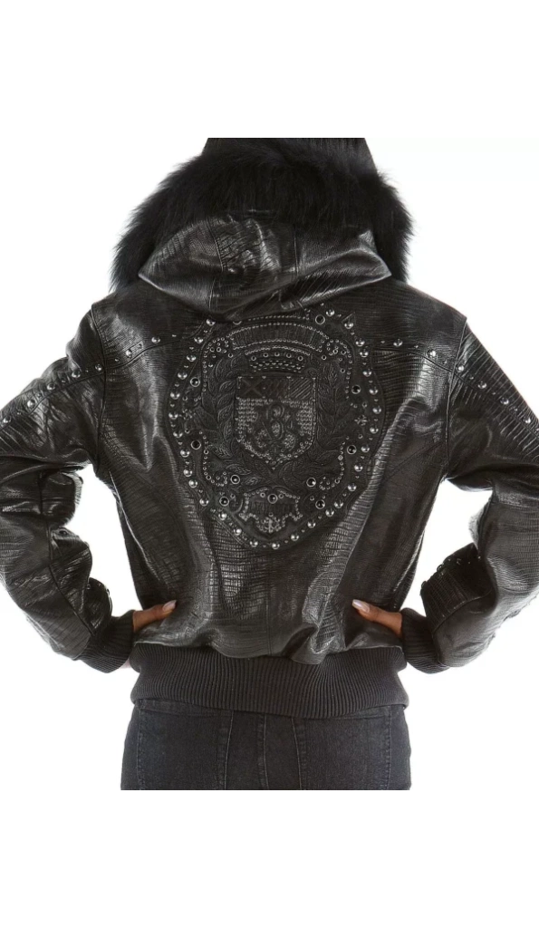 Pelle Pelle Black Emblem Studded Jacket