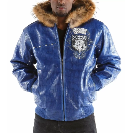 Pelle Pelle Blue Emblem Hooded Jacket