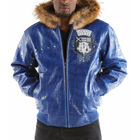 Pelle Pelle Blue Emblem Hooded Jacket