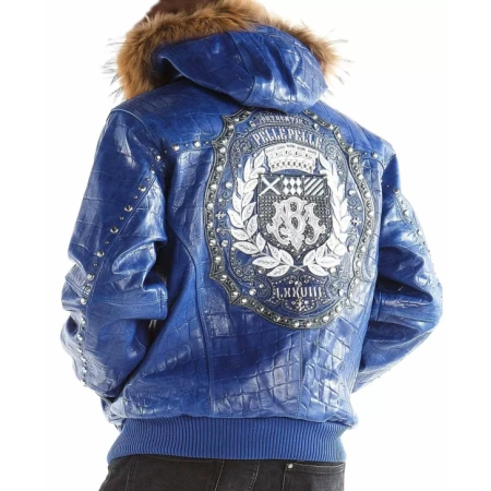 Pelle Pelle Blue Emblem Hooded Jacket