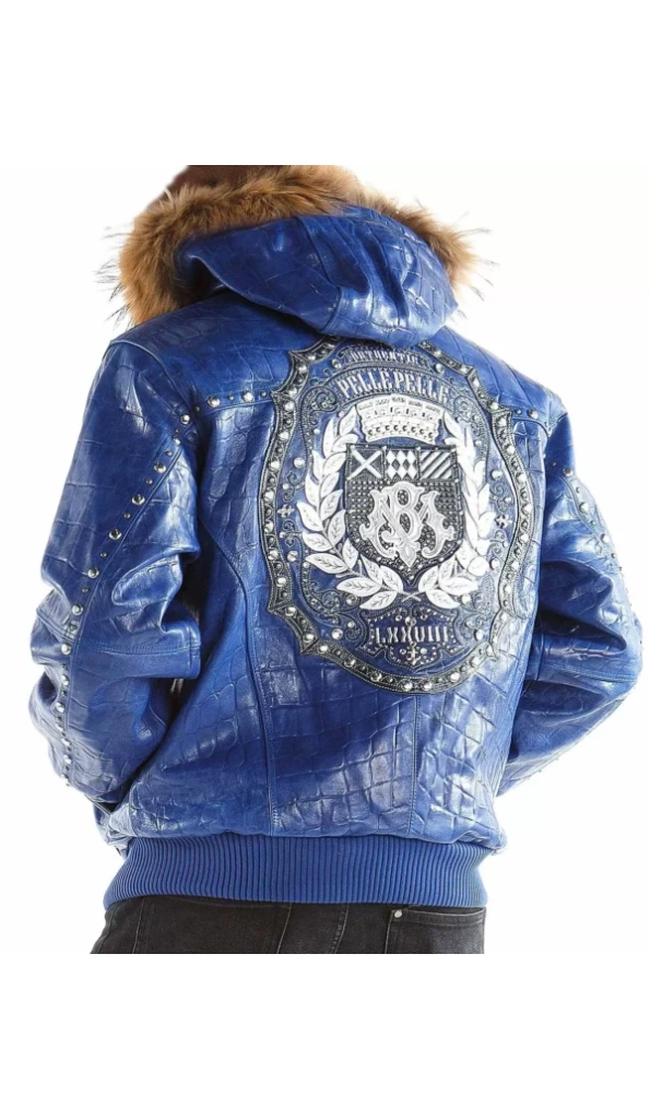 Pelle Pelle Blue Emblem Hooded Jacket