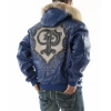 Pelle Pelle Blue PP Crest Fur Hood Jacket