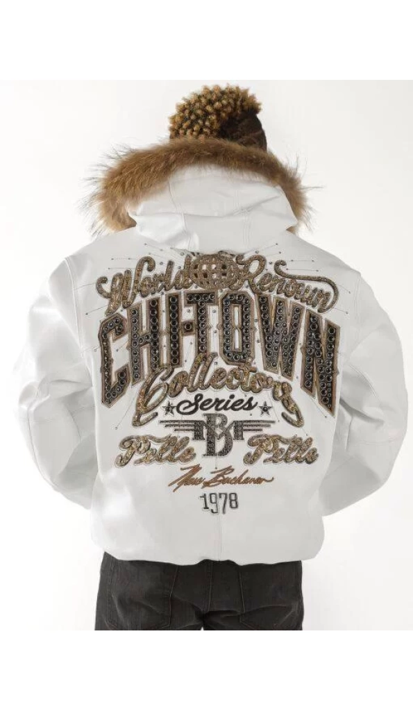 Bold Pelle Pelle White Jacket Fur Collar