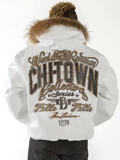 Bold Pelle Pelle White Jacket Fur Collar
