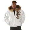 Pelle Pelle White Jacket Fur Collar