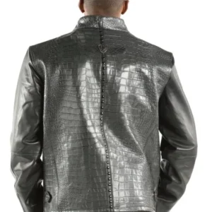 Authyentic Pelle Pelle China Collar Biker Black Jacket
