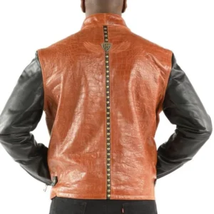 Authentic Pelle Pelle China Collar Brown Jacket