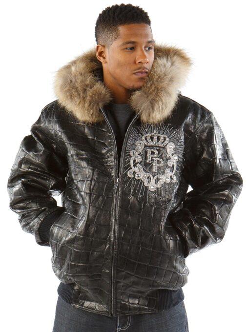 Bold Pelle Pelle Black Jacket With Fur Collar view 2