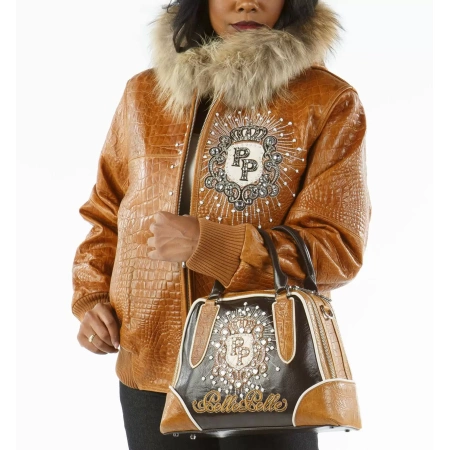 Pelle Pelle Crest Brown Studded Jacket