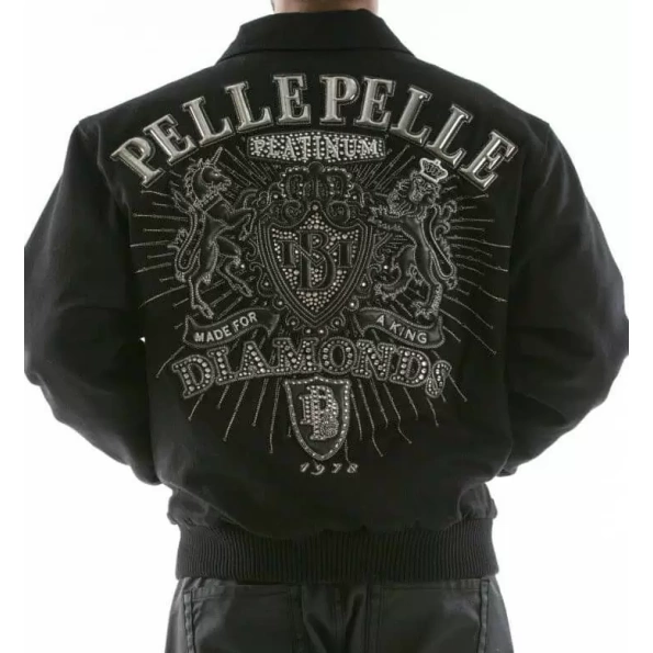 Pelle Pelle Diamonds Black Wool Jacket