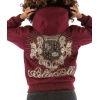 Pelle Pelle Hooded Crest Maroon Jacket