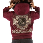 Pelle Pelle Hooded Crest Maroon Jacket