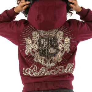Pelle Pelle Hooded Crest Maroon Jacket