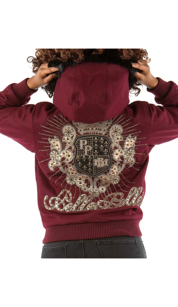 Pelle Pelle Hooded Crest Maroon Jacket