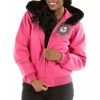 Pelle Pelle Hooded Crest Pink Wool Jacket