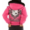 Pelle Pelle Hooded Crest Pink Wool Jacket