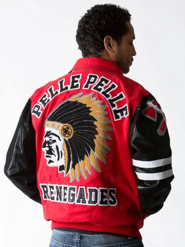 Red Black Pelle Pelle Indian Renegade Jacket