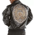 Black Pelle Pelle MB Emblem Studded Jacket