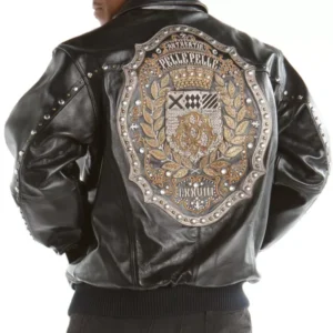 Black Pelle Pelle MB Emblem Studded Jacket