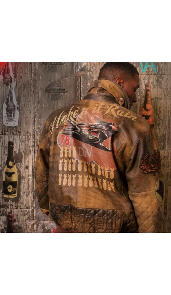 Exclusive Pelle Pelle Brown Bomber Jacket