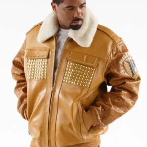 Yellow Pelle Pelle MB Bomber Leather Jacket view 2
