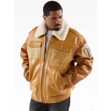 Yellow Pelle Pelle MB Bomber Leather Jacket