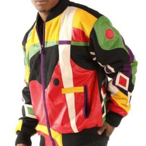 Pelle Pelle Red Abstract Bomber Jacket view 3