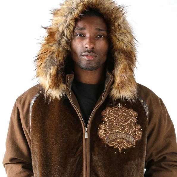 Pelle Pelle Mens 1978Fur Hooded Brown