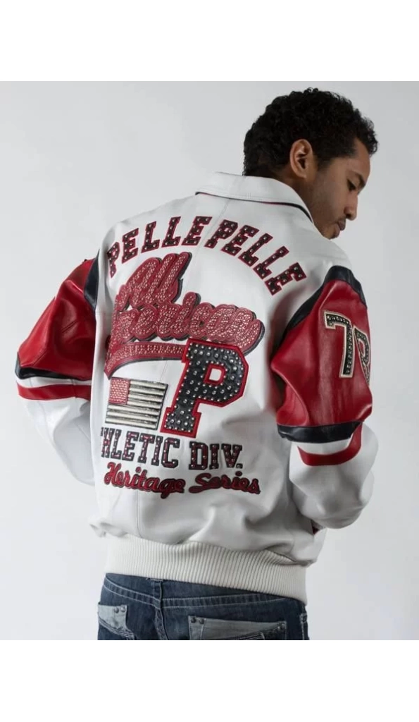 Mens Pelle Pelle All American White Jacket